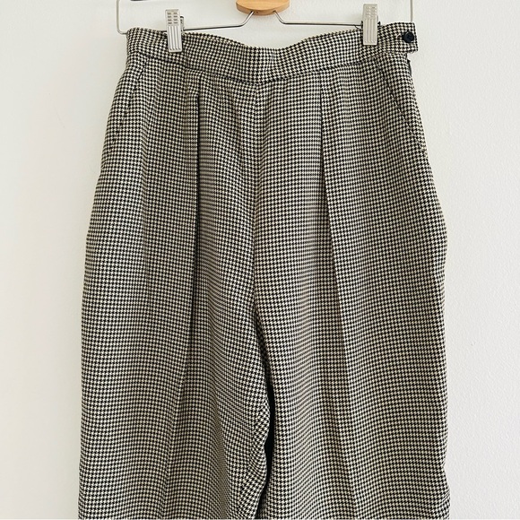 Vintage Lauren Ralph Lauren High Waisted Houndtooth Trousers Pants Sz 10 - Picture 2 of 7